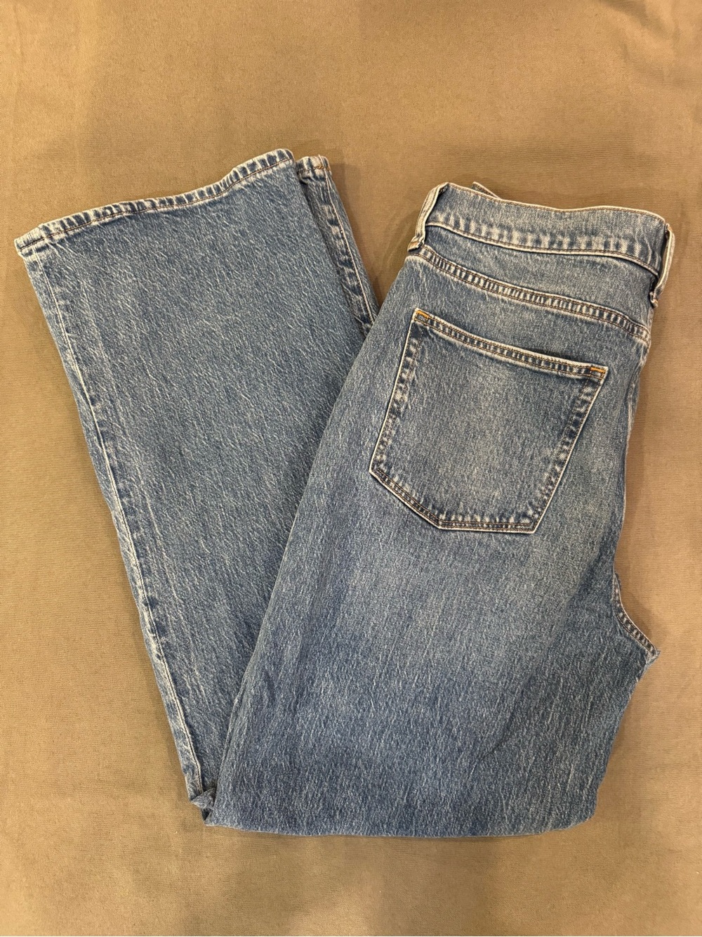 J. Crew Women's Size 29 Full Length Wide Leg Jeans Blue Wash Denim